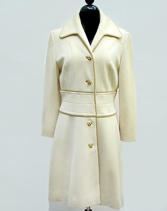 60S LILLI ANN CREAM & GOLD TRIM COAT 8